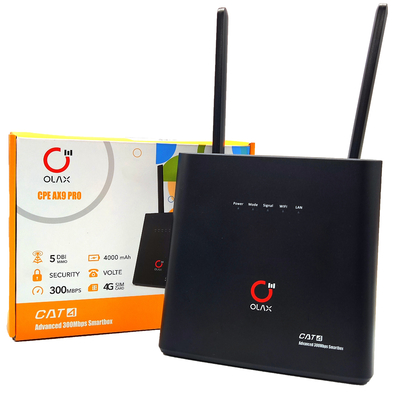 Olax AX9 pro 4g Router bezprzewodowy Wi-Fi 4000mah LTE Cat4 300mbps Z kartą SIM