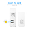 Biały MINI Przenośny klucz USB 4G Cat4 Gniazdo karty Sim Wifi Dongle